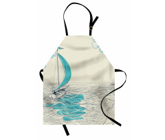 Cloudy Sailing Boat Apron