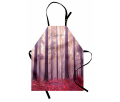 Trees Foggy Sunlight Apron