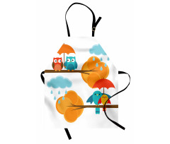 Autumn Cloud Bird Cartoon Apron