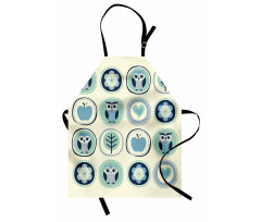 Flowers Apples in Circles Apron