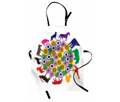 Flowers Wild Animals Apron