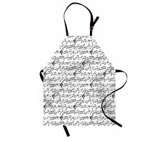 Abstract Clef Sheet Apron