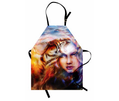Tiger and Lion Head Apron