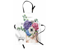 Hello Spring Flowers Art Apron