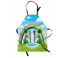 Waterfall and Rainbow Cartoon Apron