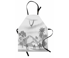 Monotone Greyscale Sand Dunes Apron