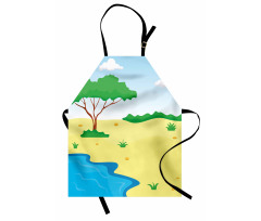 Cartoon Style Little Pond Apron