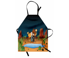 People Camels Cactus Apron