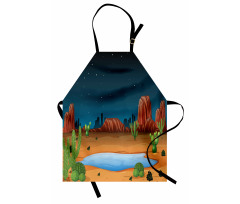 Cactus Plants Starry Sky View Apron