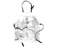 Pencil Sketch Outline Drawing Apron