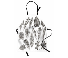 Monochrome Exotic Leaf Apron