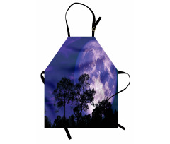 Trees on a Field at Night Apron