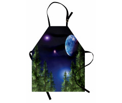 Cosmic Night Pine Trees Apron