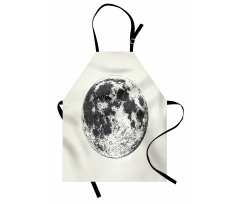 Detailed Sketchy Moon Apron