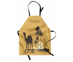 Camel and Palm Trees Sunset Apron