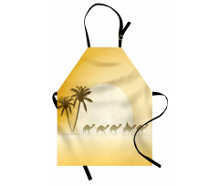 Camel Caravan and Palm Trees Apron