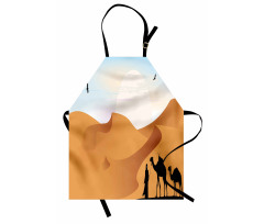 Camels and Man Silhouette Art Apron