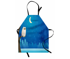 Owl on Tree Branch Art Apron