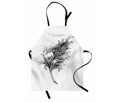 Doodle Style Plumage Boho Apron