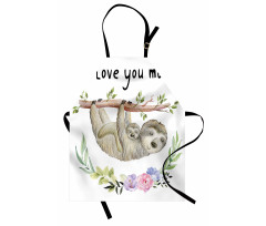 Mom Sloth and Baby Apron