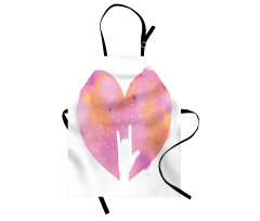 Watercolor Heart Rock Sign Apron