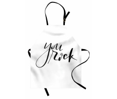 Monochrome Cursive Motto Apron