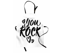 Monochrome Cursive Wording Apron