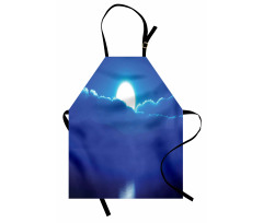 Moonlit Sky and Clouds Apron