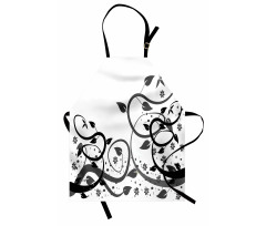 Grey Tones Abstract Leaves Apron