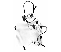 Monotone Abstract Leaves Art Apron