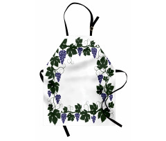 Grape Leaves Frame Graphic Apron