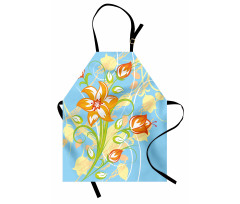 Retro Style Tiger Lily Art Apron