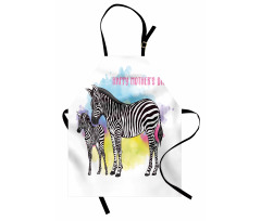 Zebras on Splashes Art Apron