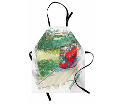 Tourist Bus Watercolor Art Apron