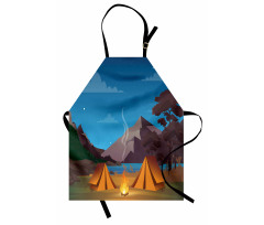 Camping in Woods at Night Apron