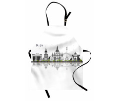 Kiev Skyline Reflection Art Apron