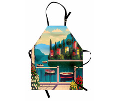 Mediterranean Romantic Scene Apron