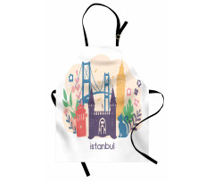 Floral Istanbul Landmarks Apron