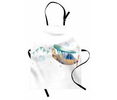 Nursery Airplane Cloud Stars Apron