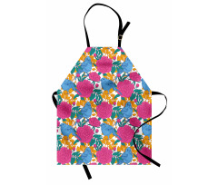 Spring Peony Blossoms Leaves Apron