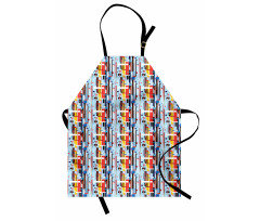 Colorful Digital Stripes Apron