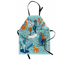 People Winter Activities Apron