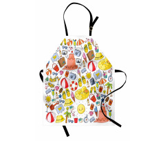 Vivid Summer Vacation Items Apron