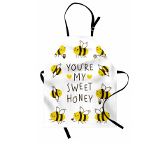 Love Text and Happy Bees Apron