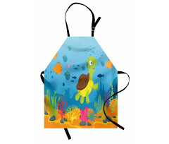 Funny Turtle Fish Types Apron