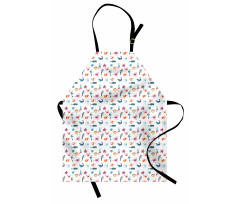 Doodle Style Sea Elements Apron