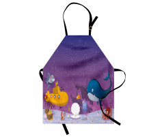 Oceanic Creatures Coral Apron