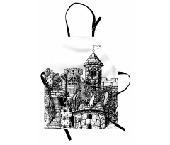 Medieval Fortress Sketch Apron