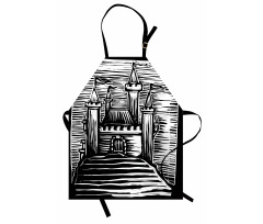 Woodcut Medieval Fortress Apron