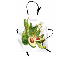 Watercolor Style and Leafy Apron